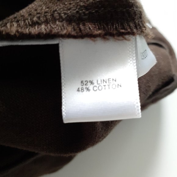 Ann Taylor Linen/Cotton Blend Cuff Shorts with Flap Pockets Brown Size 10 - Picture 9 of 11
